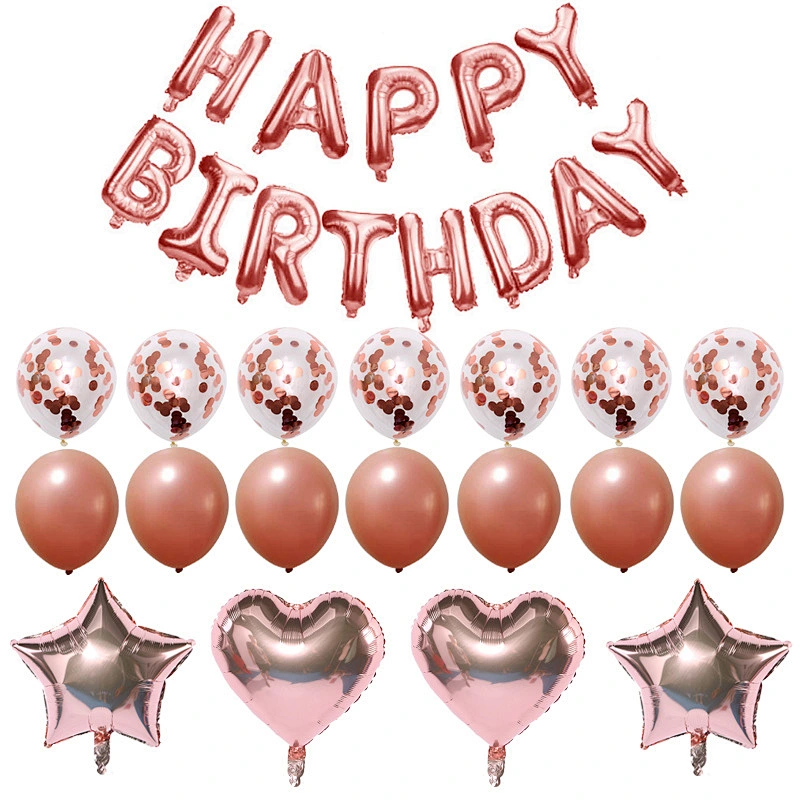 Blue Happy Birthday Balloons Set Letter Foil Balloons and Latex Balloons for Birthday Party Decoration