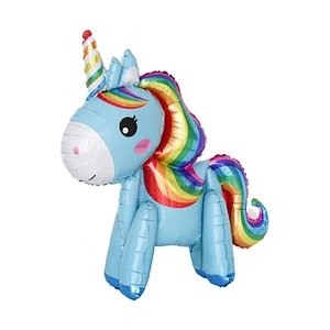 3D assembled standing unicorn scene decoration aluminum balloon children's birthday decoration