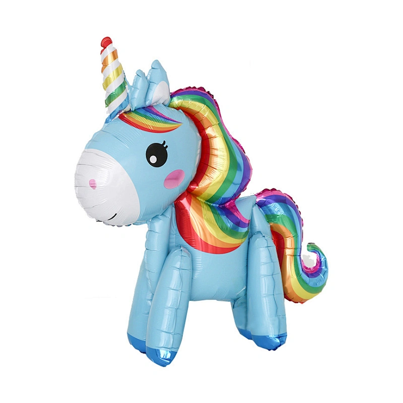 3D assembled standing unicorn scene decoration aluminum balloon children's birthday decoration