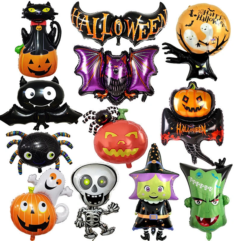 New design Halloween aluminum foil helium balloons Halloween party pumpkin monster head decoration wholesale