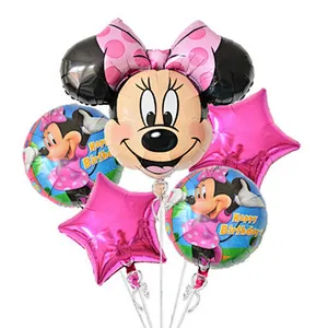 Amazon Hot Sale Cartoon Mickey Mouse Minnie Foil Balloon Set for Kids Birthday Party Decoration Globos