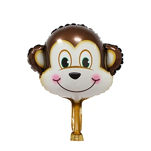 wholesale mini size animal  foil balloons for  Birthday Party Decorations Kids inflate Zebra cow lion tiger monkey foil balloons