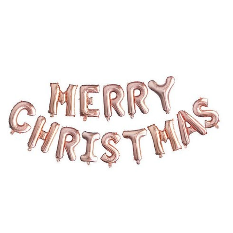 Multicolor Merry Christmas Foil Balloons 16inch Gold Silver Letter Air Globos Happy New Year Xmas Party Decoration Banner