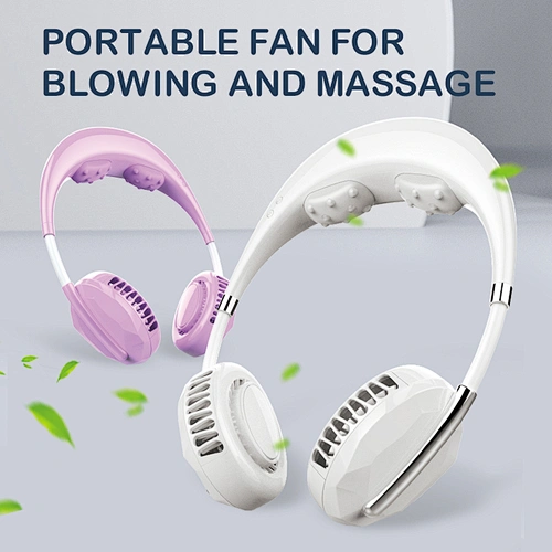 2021 Hanging Neck Fan Massage Portable Outdoor Sports Wearable Fan Lazy Mini Air Cooling Fans Usb Rechargeable