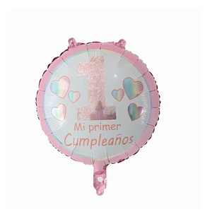 18inch Baby Shower Round Foil Balloons Princess Boy or Girl Birthday Party Decor golobs Supplies baby 1st Helium balloon