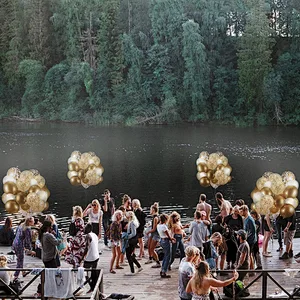 60 Pack 12 inch Clear Balloons and Gold Confetti Latex Balloons Wedding Birthday Party Decorations Globos