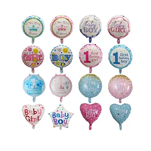 Hot sale 18 inch Baby Boy It's a Girl Foil balloons Round shape helium globos for baby shower birthday party decoration