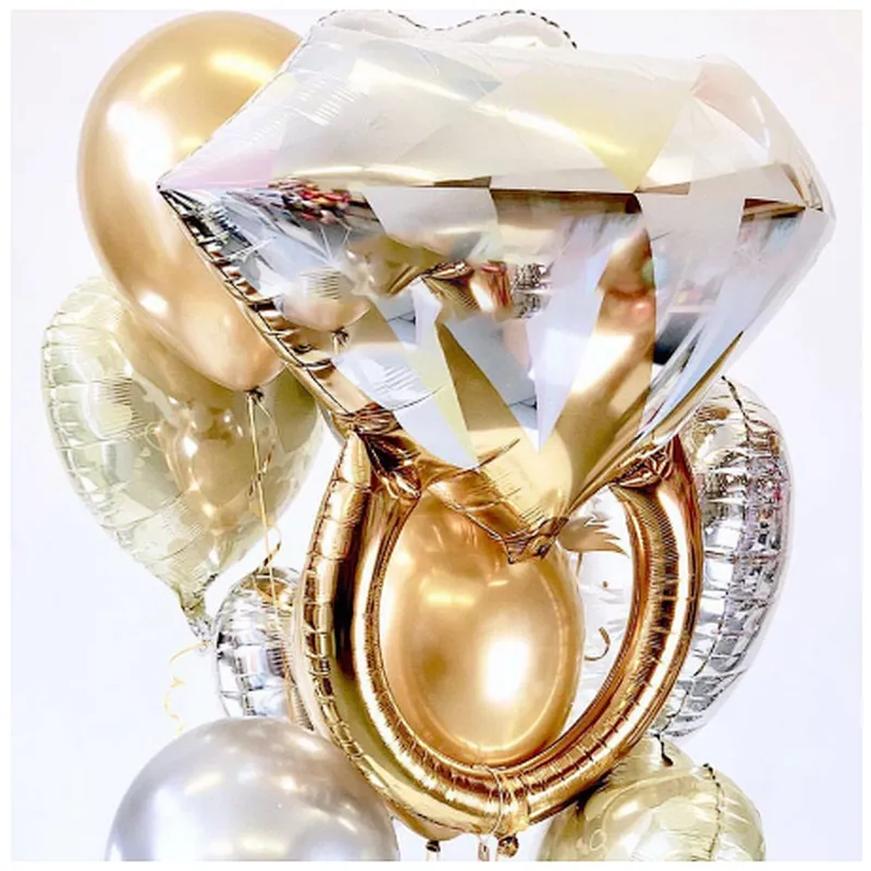 Diamond Ring Foil Balloons Inflatable air Balloon Wedding Birthday Party anniversary Decor Balloon Photo Booth Props