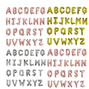 16/32/40 Inch Rose Gold Silver A-Z Letters Foil Balloons Wedding Happy Birthday Party Decoration Air Globos DIY Helium Alphabet Balloon