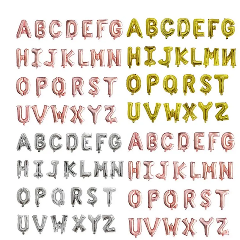 16/32/40 Inch Rose Gold Silver A-Z Letters Foil Balloons Wedding Happy Birthday Party Decoration Air Globos DIY Helium Alphabet Balloon