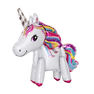 3D assembled standing unicorn scene decoration aluminum balloon children's birthday decoration