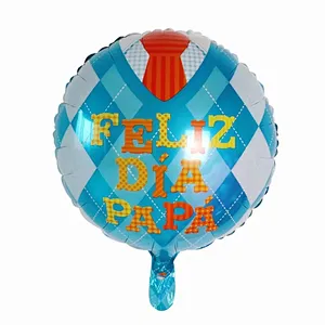 Wholesale 18inch Spanish Happy Father's Day Helium Globos Feliz Dia Super Papa helium Balloons father mother Party Decoration
