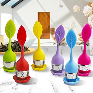Food grade leaf shape silicone tea infuser