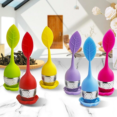 Food grade leaf shape silicone tea infuser