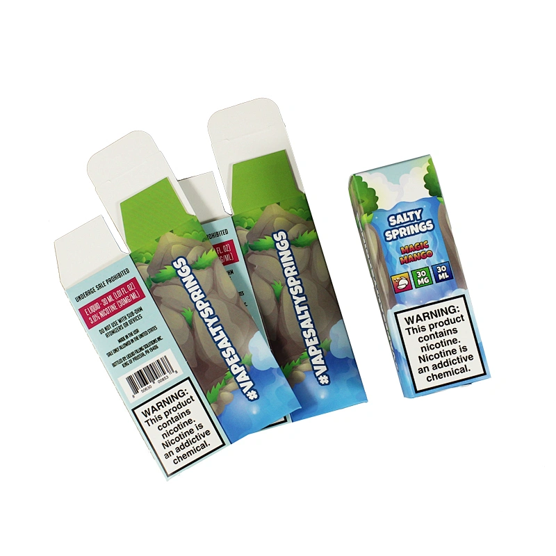 auto tuck bottom paper package box for 30ml bottle with spot UV logo