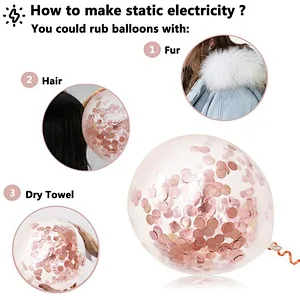 50 pack 12 inch Rose Gold Confetti Latex Balloons Bouquet Birthday Balloons Party Wedding Bridal Shower Decorations