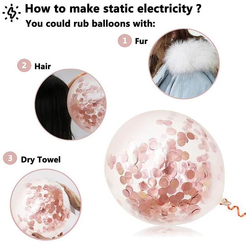 50 pack 12 inch Rose Gold Confetti Latex Balloons Bouquet Birthday Balloons Party Wedding Bridal Shower Decorations