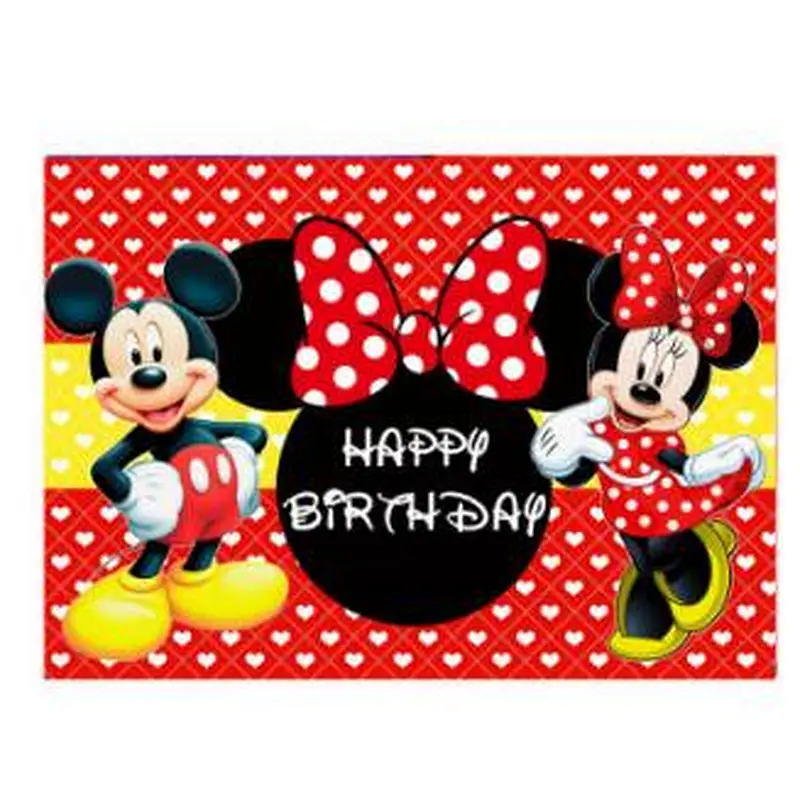 Cartoon Background Cloth Super Hero Mickey Minnie Boss Baby Theme Backdrop For Children Birthday Party Decoration Cloth