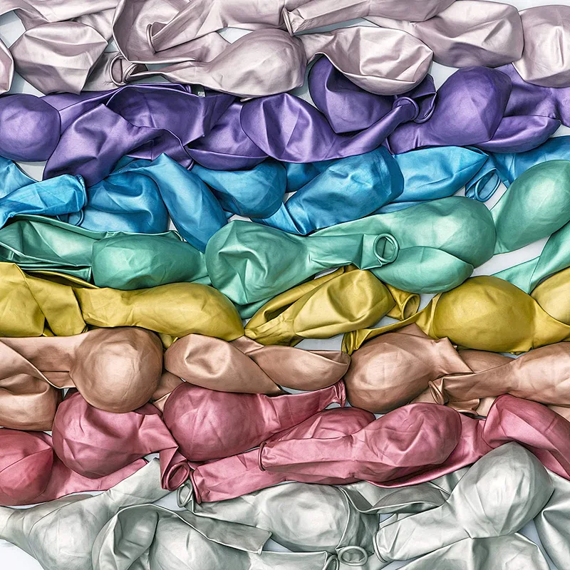 50pcs Metallic Latex Balloons Assorted Color 12 inch 8 Kinds of Shiny Chrome Latex for Birthday Anniversary Wedding Engagement Party Decorations