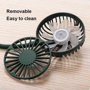 Hand Free Personal USB Rechargeable Mini Portable LED Hanging Neck Band Hung Cooling Fan with 1200mah battery