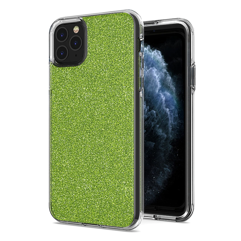Custom 3 In 1 Cell Phone Case Hard PC Soft TPU Girl Bling Glitter Phone Case For iPhone 11 12 Pro Max