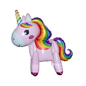 3D assembled standing unicorn scene decoration aluminum balloon children's birthday decoration
