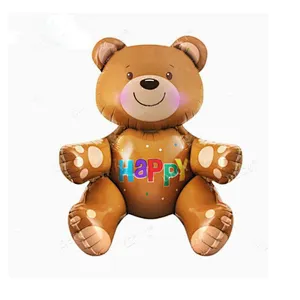 New 3D cartoon pattern printed Bear baby shower decoration helium balloon for wedding decor guestes gift toy