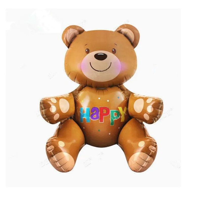 New 3D cartoon pattern printed Bear baby shower decoration helium balloon for wedding decor guestes gift toy