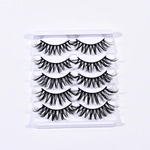 Vente chaude d'usine 5 paires de faux cils fournisseurs de cils synthétiques naturels pour la décoration des yeux