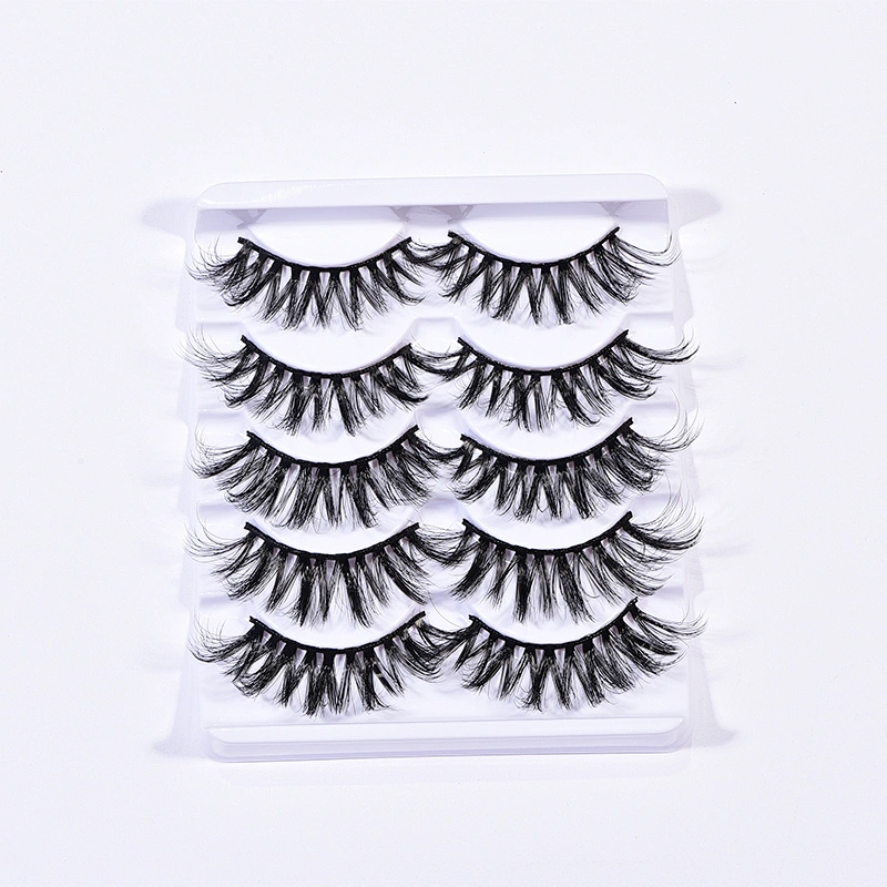 Vente chaude d'usine 5 paires de faux cils fournisseurs de cils synthétiques naturels pour la décoration des yeux