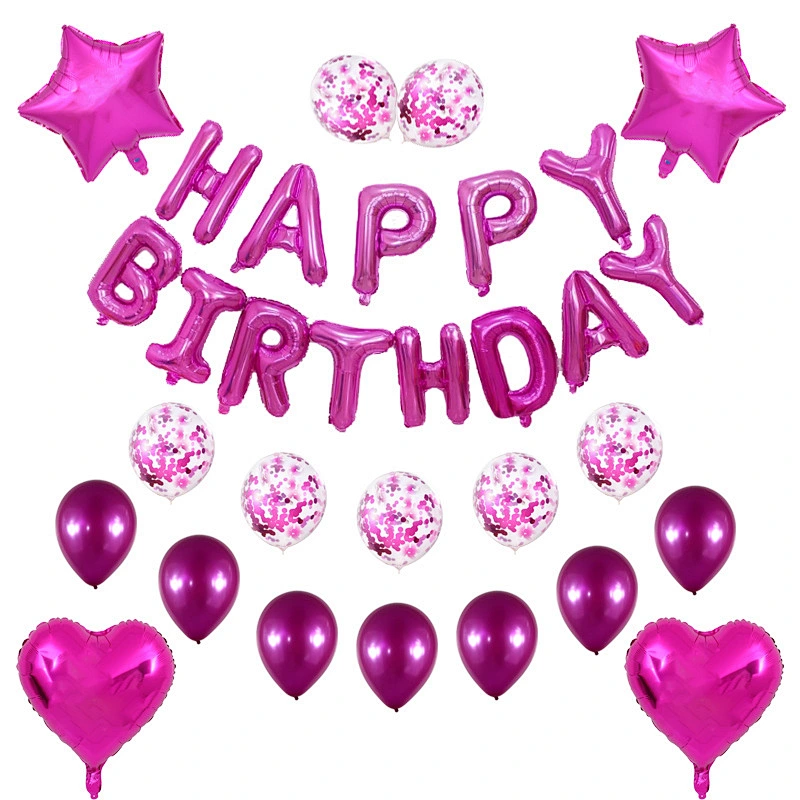 Blue Happy Birthday Balloons Set Letter Foil Balloons and Latex Balloons for Birthday Party Decoration