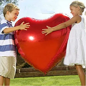 Big Heart Balloon 75cm Red Heart Shape Air Party Balloons Valentines Day Wedding Love Decorations Marriage Supplies Foil Balloon