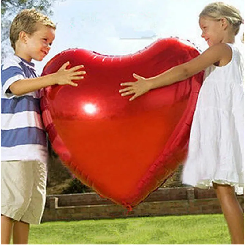 Big Heart Balloon 75cm Red Heart Shape Air Party Balloons Valentines Day Wedding Love Decorations Marriage Supplies Foil Balloon