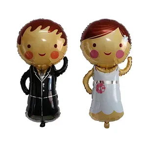 Large Size Groom Bride Wedding Dress Foil Helium Balloons Valentine's Day Wedding Engagement Party Decoration Supplies