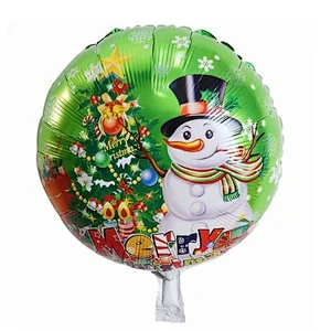18 inch round christmas decoration helium balloon inflatable merry christmas aluminum foil balloon party supplies