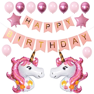 Cartoon Unicorn Head Foil Mylar Helium Balloons Hot Sell Mini Medium New Design Large Size for Kids Girls Birthday