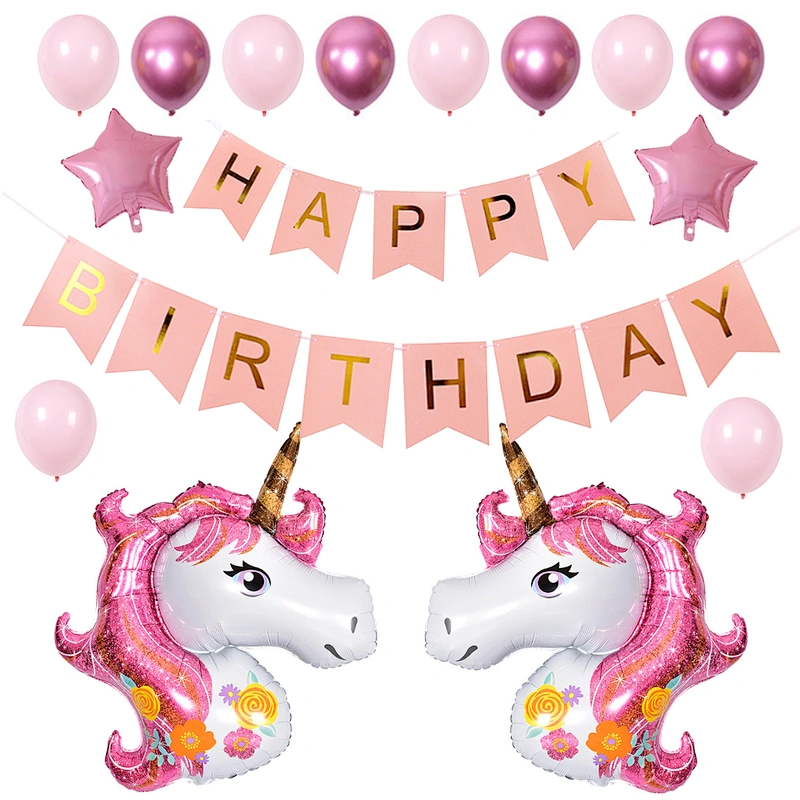 Cartoon Unicorn Head Foil Mylar Helium Balloons Hot Sell Mini Medium New Design Large Size for Kids Girls Birthday
