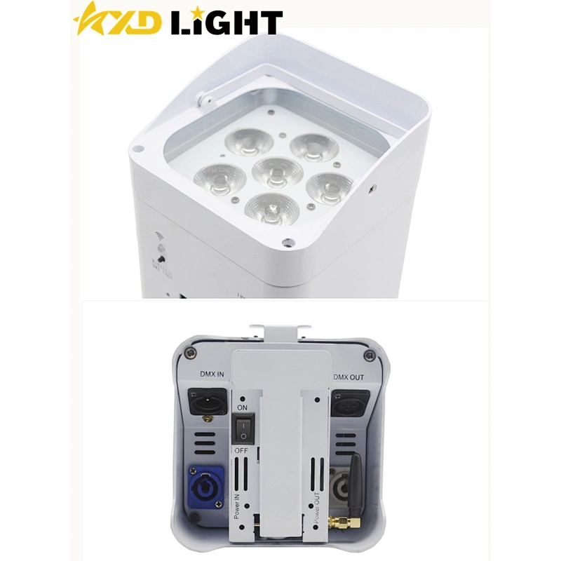 6X12W RGBWA+UV 6IN1 Wireless Battery Powered Uplight LED Par Light
