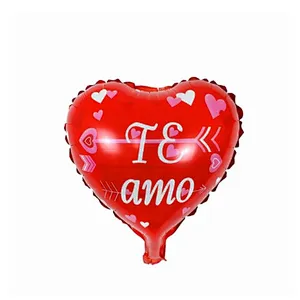 10inch Spanish Balloon I Love You Heart TE AMO Foil Balloons Wedding Birthday Party TEAMO Valentine's Day Globos Supplies