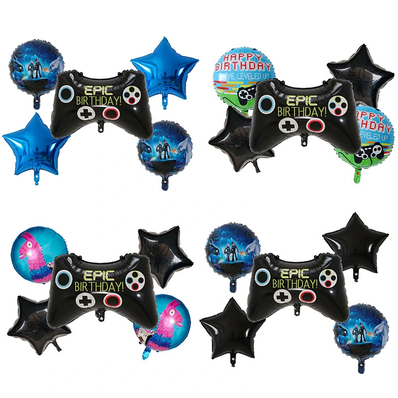Cartoon Black Game Controller Foil helium Balloon Set Kids Birthday Children Gift Balloon Party Decoration Supplies
