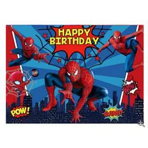Cartoon Background Cloth Super Hero Mickey Minnie Boss Baby Theme Backdrop For Children Birthday Party Decoration Cloth