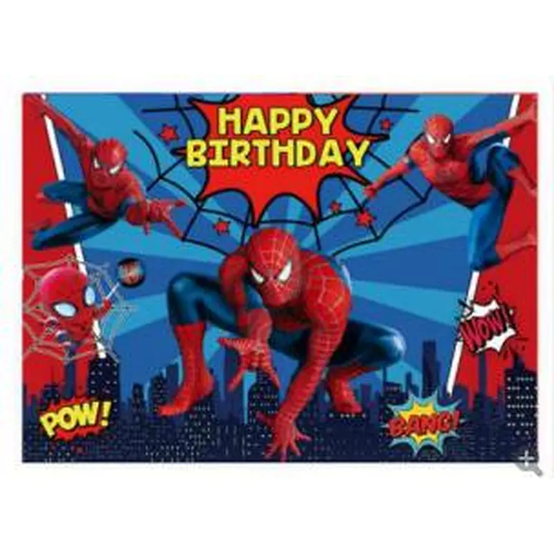 Cartoon Background Cloth Super Hero Mickey Minnie Boss Baby Theme Backdrop For Children Birthday Party Decoration Cloth