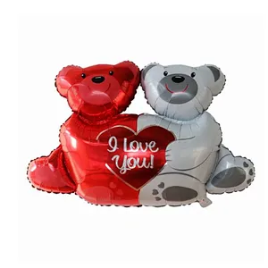 Whosale Multiple Style Weeding Decoration Foil Balloons Red Heart Love Letter Lip Inflatable Aluminum Film Balloon For Happy Valentines Day Bride Shower Decoration