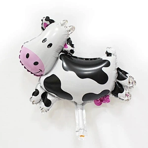 wholesale mini size animal  foil balloons for  Birthday Party Decorations Kids inflate Zebra cow lion tiger monkey foil balloons