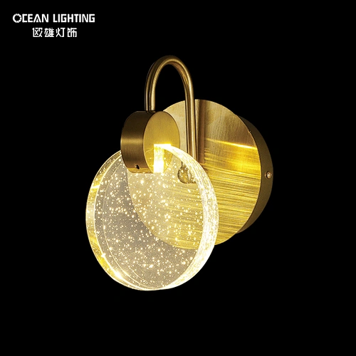 2021 Newest Modern Golden Metal Wall Lamp Dia 13CM 3W LED Luxury Circular Crystal Wall Light