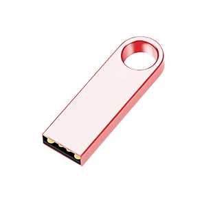 Fashion Key Ring Aluminum Polished Rose Gold Flash Drive Large Capacity USB Memory Stick With Customized Logo