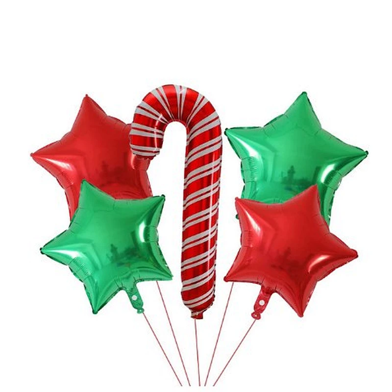 5pcs Merry Christmas Foil Balloons Set Santa Claus Snowman Tree Stockings Bells Helium Globos New Year Xmas Party Decorations