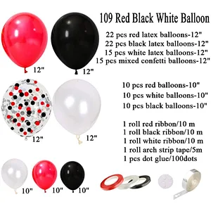 DIY Circus Balloon Arch Garland Kit 12 Inch Latex Confetti Balloons for Birthday Casino Quinceanera Graduation Party Decorations