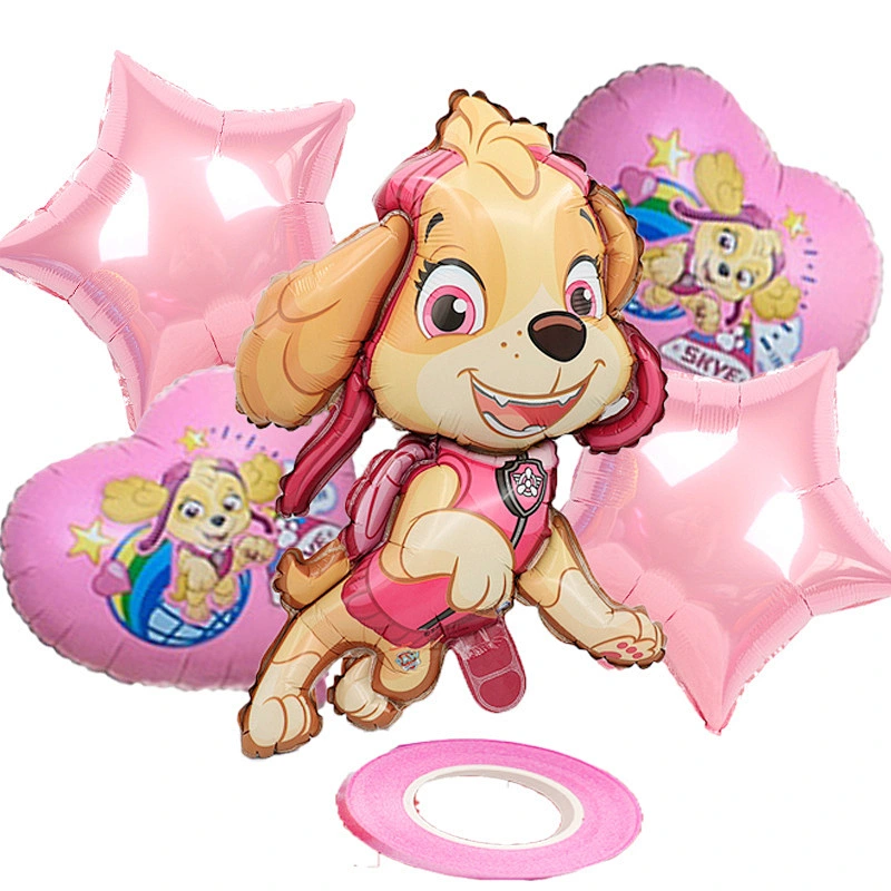 New design 5 pcs paw dog patrol balloon set party supplies paw dog patrol supplies for kids birthday