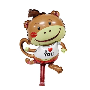 wholesale mini size animal  foil balloons for  Birthday Party Decorations Kids inflate Zebra cow lion tiger monkey foil balloons